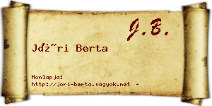 Jóri Berta névjegykártya